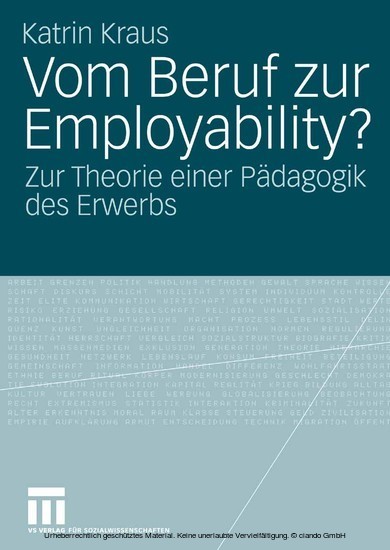 Vom Beruf zur Employability? main product photo