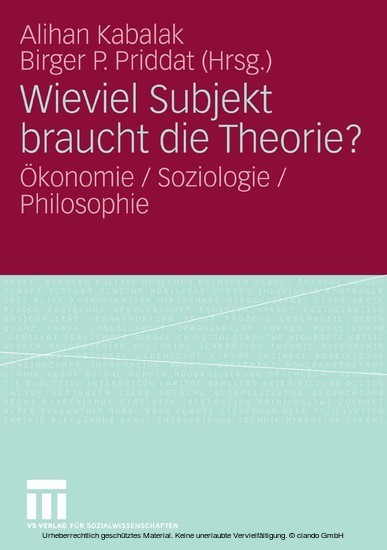 Wieviel Subjekt braucht die Theorie? main product photo
