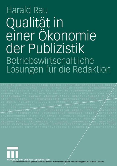 Qualität in einer Ökonomie der Publizistik main product photo