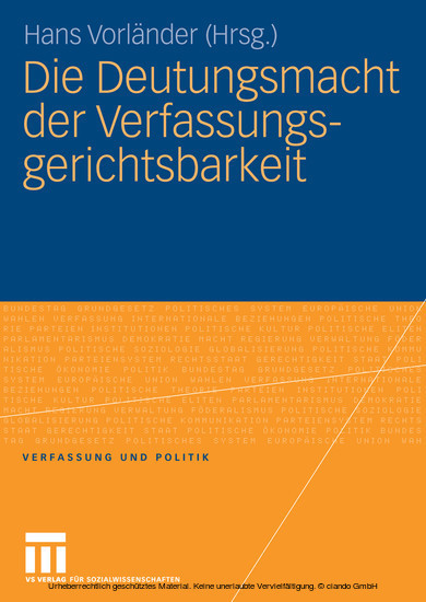 Die Deutungsmacht der Verfassungsgerichtsbarkeit main product photo