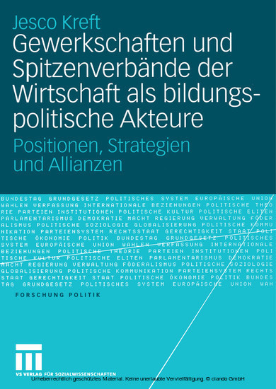 Gewerkschaften und Spitzenverbände der Wirtschaft als bildungspolitische Akteure main product photo