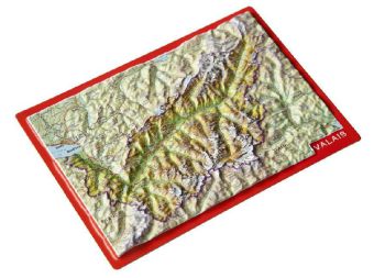Valais. Wallis. Vallese, Reliefpostkarte