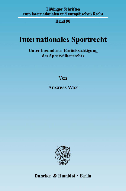 Internationales Sportrecht. main product photo