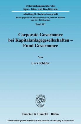Corporate Governance bei Kapitalanlagegesellschaften - Fund Governance.