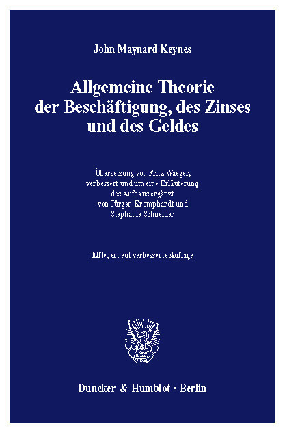 Allgemeine Theorie der Beschäftigung, des Zinses und des Geldes. main product photo