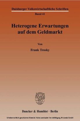 Heterogene Erwartungen auf dem Geldmarkt. main product photo