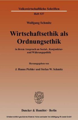 Wirtschaftsethik als Ordnungsethik