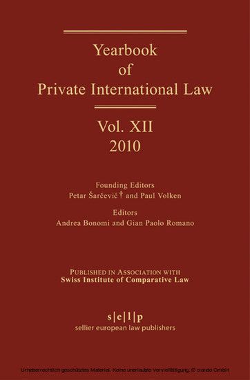 Yearbook of Private International Law main product photo
