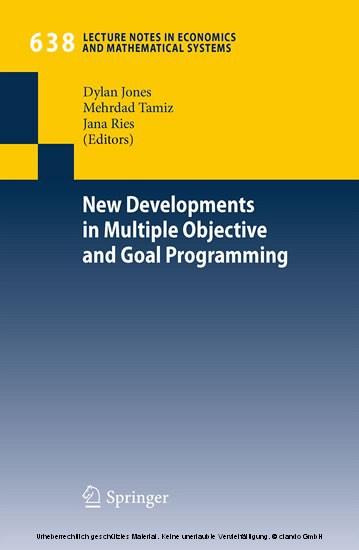 New Developments in Multiple Objective and Goal Programming main product photo