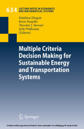 Multiple Criteria Decision Making for Sustainable Energy and Transportation Systems