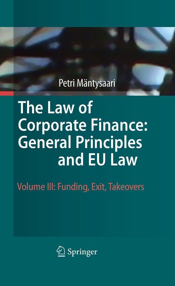The Law of Corporate Finance: General Principles and EU Law. Vol.3 main product photo