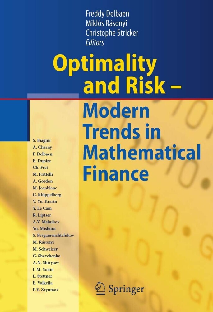 Optimality and Risk - Modern Trends in Mathematical Finance main product photo