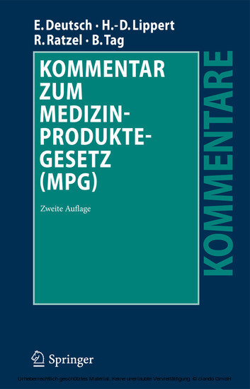 Kommentar zum Medizinproduktegesetz (MPG) main product photo