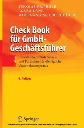 Check Book für GmbH-Geschäftsführer