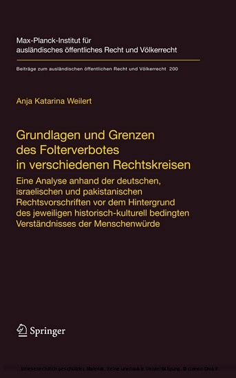 Grundlagen und Grenzen des Folterverbotes in verschiedenen Rechtskreisen main product photo