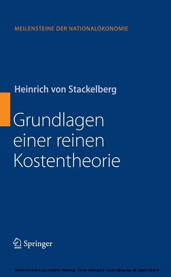 Grundlagen einer reinen Kostentheorie main product photo