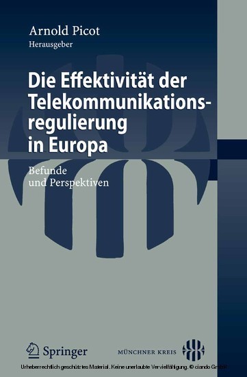 Die Effektivität der Telekommunikationsregulierung in Europa main product photo