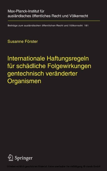 Internationale Haftungsregeln für schädliche Folgewirkungen gentechnisch veränderter Organismen main product photo