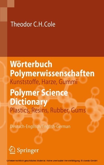 Wörterbuch Polymerwissenschaften/Polymer Science Dictionary main product photo
