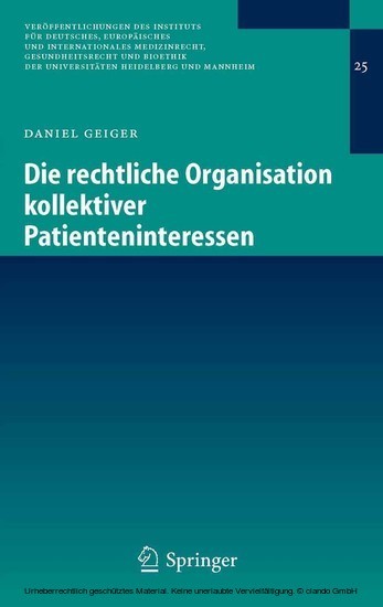 Die rechtliche Organisation kollektiver Patienteninteressen main product photo