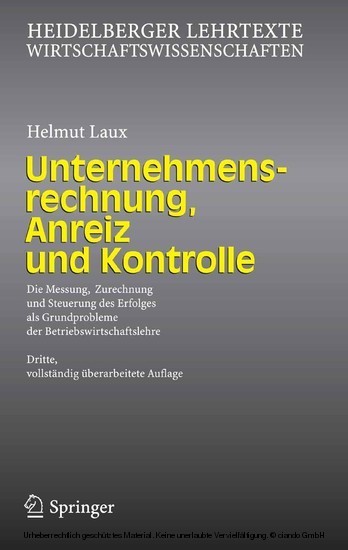 Unternehmensrechnung, Anreiz und Kontrolle main product photo