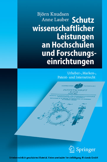 Schutz wissenschaftlicher Leistungen an Hochschulen und Forschungseinrichtungen main product photo