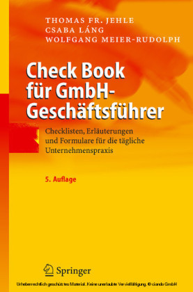 Check Book für GmbH-Geschäftsführer