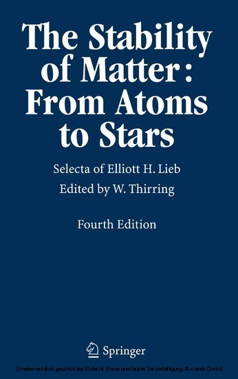 The Stability of Matter: From Atoms to Stars main product photo