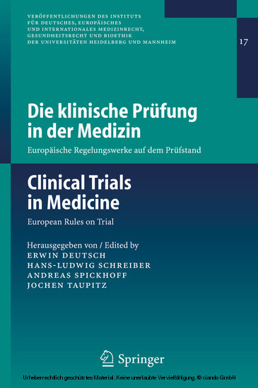 Die klinische Prüfung in der Medizin / Clinical Trials in Medicine main product photo