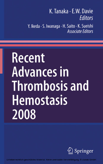 Recent Advances in Thrombosis and Hemostasis main product photo