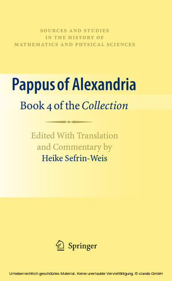 Pappus of Alexandria: Book 4 of the Collection main product photo