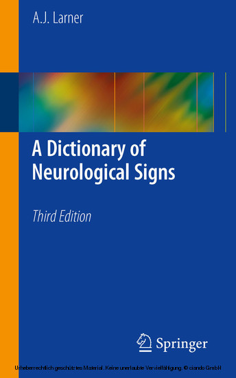 A Dictionary of Neurological Signs main product photo