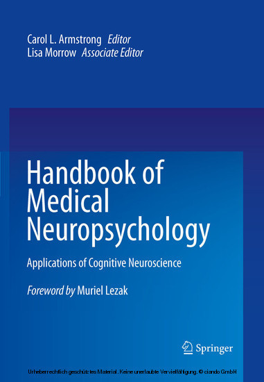 Handbook of Medical Neuropsychology main product photo