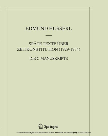 Späte Texte über Zeitkonstitution (1929-1934) main product photo