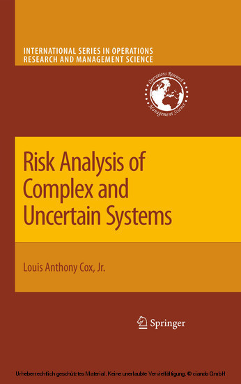 Risk Analysis of Complex and Uncertain Systems main product photo
