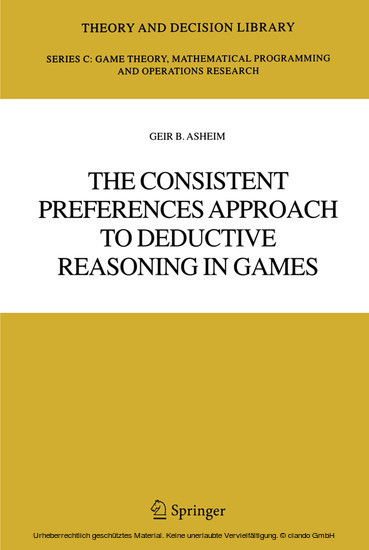 The Consistent Preferences Approach to Deductive Reasoning in Games main product photo