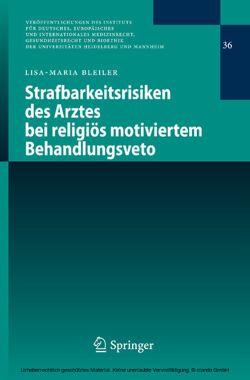 Strafbarkeitsrisiken des Arztes bei religiös motiviertem Behandlungsveto main product photo