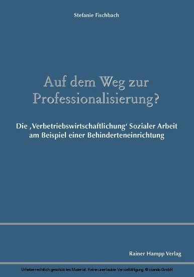 Auf dem Weg zur Professionalisierung? main product photo