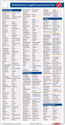 Medizinisches Englisch pocketcard Set