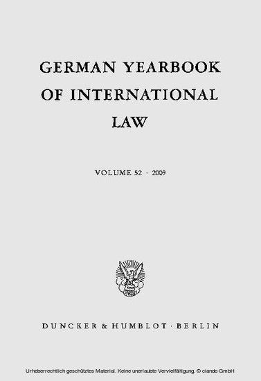 German Yearbook of International Law / Jahrbuch für Internationales Recht. main product photo