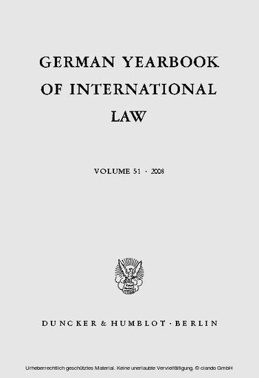 German Yearbook of International Law / Jahrbuch für Internationales Recht. main product photo