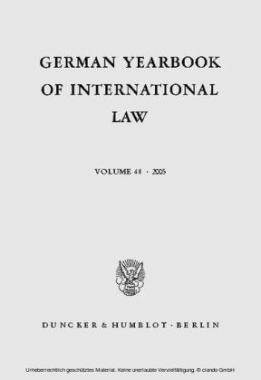 German Yearbook of International Law / Jahrbuch für Internationales Recht.