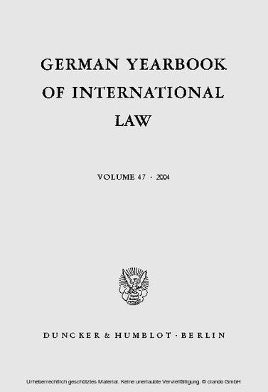 German Yearbook of International Law / Jahrbuch für Internationales Recht. main product photo