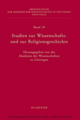 Studien zur Wissenschafts- und zur Religionsgeschichte