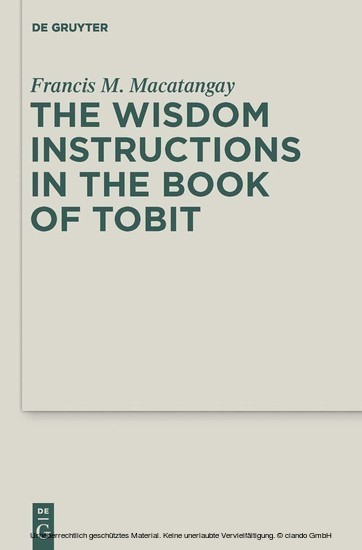 The Wisdom Instructions in the Book of Tobit main product photo
