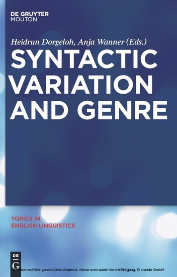 Syntactic Variation and Genre main product photo