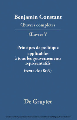 Principes de politique applicables à tous les gouvernements représentatifs