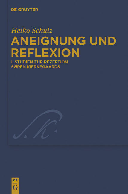 Studien zur Rezeption Søren Kierkegaards. Bd.1 main product photo