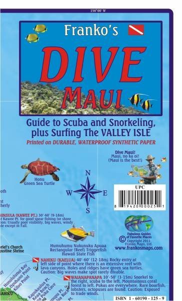 Franko Maps Franko's Dive Map of Maui, The Valley Isle main product photo