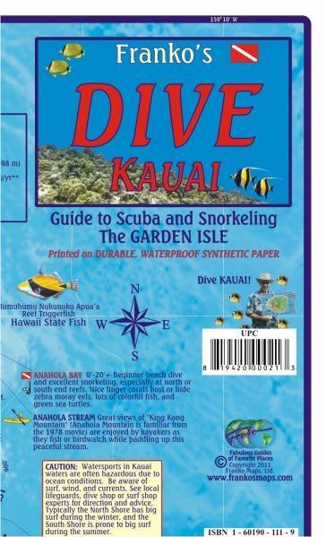 Franko Maps Kauai Dive Guide Map and Fishcard main product photo